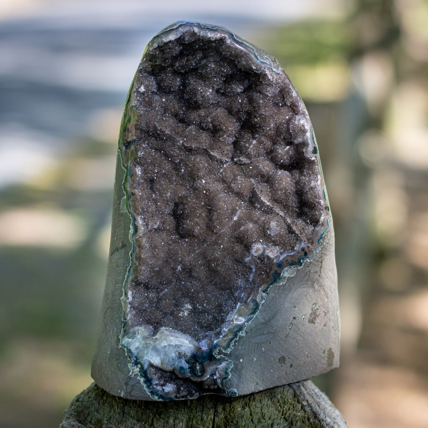 Black amethyst druzy RARE