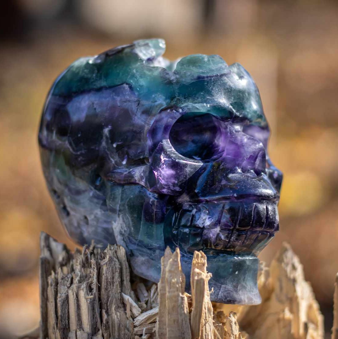 Rainbow Fluorite Skull