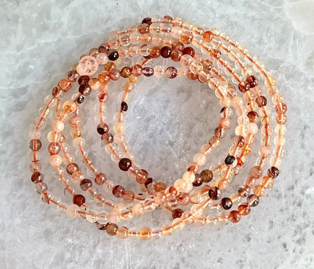 Hematoid (fire) Quartz bracelet 4mm